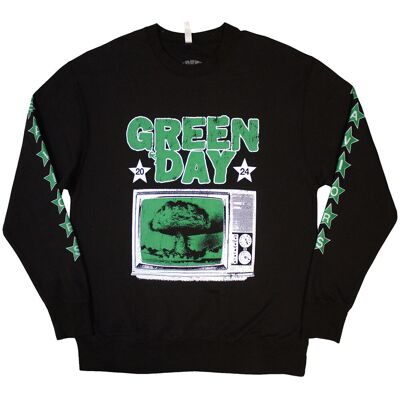 Green Day: Unisex Sweatshirt/TV Explosion (Black) (Sleeve Print) (Medium) Green Day: Unisex Sweatshirt/TV Explosion (Black) (Sleeve Print) (Medium)