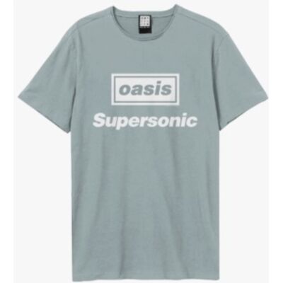 Oasis: Supersonic Title Amplified Vintage Blue Medium t Shirt Oasis: Supersonic Title Amplified Vintage Blue Medium t Shirt
