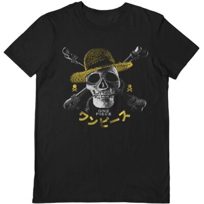 One Piece: (Live Action Skull Hat) Black Unisex T-Shirt Small One Piece: (Live Action Skull Hat) Black Unisex T-Shirt Small