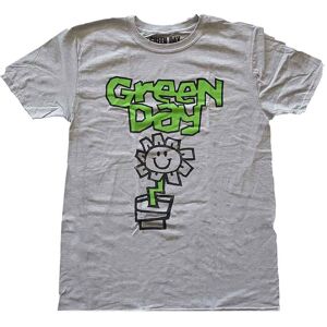 Green Day: Unisex T-Shirt/Flower Pot (Grey) (X-Large)