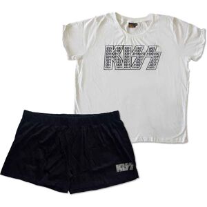 KISS: Ladies Summer Pyjamas/Logo Infill (White & Black) (Ex-Tour) (Medium) KISS: Ladies Summer Pyjamas/Logo Infill (White & Black) (Ex-Tour) (Medium)