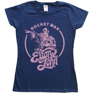 Elton John: Ladies T-Shirt/Rocketman Circle Point (Navy Blue) (Small) Elton John: Ladies T-Shirt/Rocketman Circle Point (Navy Blue) (Small)