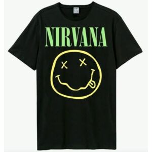 Nirvana: Smiley Green Neon Amplified Medium Vintage Charcoal t Shirt Nirvana: Smiley Green Neon Amplified Medium Vintage Charcoal t Shirt