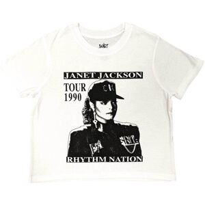 Janet Jackson: Ladies Crop Top/Rhythm Nation (White) (Small) Janet Jackson: Ladies Crop Top/Rhythm Nation (White) (Small)