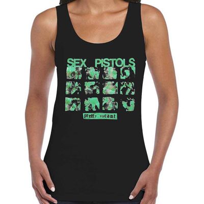 The Sex Pistols: Ladies Vest T-Shirt/Pretty Vacant (Black) (Medium) The Sex Pistols: Ladies Vest T-Shirt/Pretty Vacant (Black) (Medium)