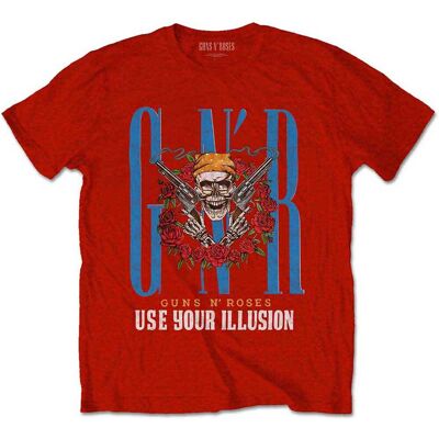 Guns N Roses: Guns N' Roses Unisex T-Shirt/Bandana Skull (Red) (Medium) Guns N Roses: Guns N' Roses Unisex T-Shirt/Bandana Skull (Red) (Medium)