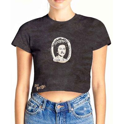 The Sex Pistols: Ladies Crop Top/God Save The Queen (Black) (Wash Collection) (X-Large) The Sex Pistols: Ladies Crop Top/God Save The Queen (Black) (Wash Collection) (X-Large)