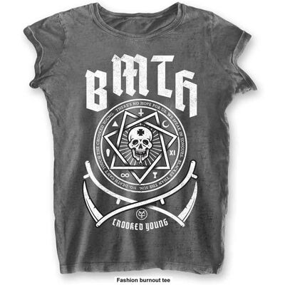 Bring Me The Horizon: Ladies Burnout T-Shirt/Crooked Young (Charcoal Grey) (X-Small) Bring Me The Horizon: Ladies Burnout T-Shirt/Crooked Young (Charcoal Grey) (X-Small)
