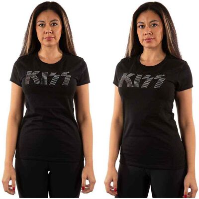 KISS: Ladies T-Shirt/Logo (Black) (Embellished) (X-Large) KISS: Ladies T-Shirt/Logo (Black) (Embellished) (X-Large)