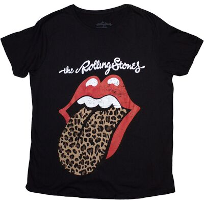 The Rolling Stones: Ladies T-Shirt/Leopard Print Tongue (Black) (10) The Rolling Stones: Ladies T-Shirt/Leopard Print Tongue (Black) (10)