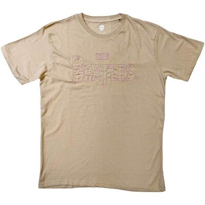 The Beatles: Unisex T-Shirt/Drop T Embroidered (Sand) (Embellished) (Large) The Beatles: Unisex T-Shirt/Drop T Embroidered (Sand) (Embellished) (Large)