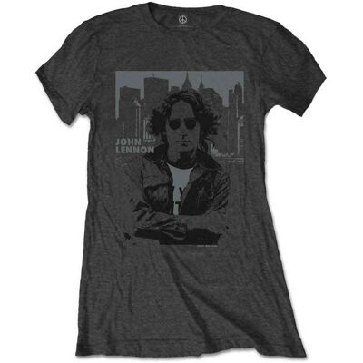 John Lennon: Ladies T-Shirt/Skyline (Charcoal Grey) (Small) John Lennon: Ladies T-Shirt/Skyline (Charcoal Grey) (Small)