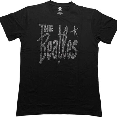 The Beatles: Unisex T-Shirt/Retro Logo Crystals (Black) (Embellished) (XX-Large) The Beatles: Unisex T-Shirt/Retro Logo Crystals (Black) (Embellished) (XX-Large)