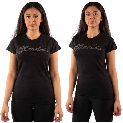 Blondie: Ladies T-Shirt/Logo (Black) (Embellished) (Large) Blondie: Ladies T-Shirt/Logo (Black) (Embellished) (Large)