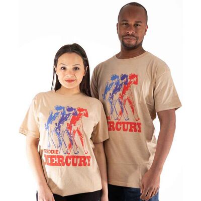 Freddie Mercury: Unisex T-Shirt/Multicolour Photo (Sand) (X-Large) Freddie Mercury: Unisex T-Shirt/Multicolour Photo (Sand) (X-Large)