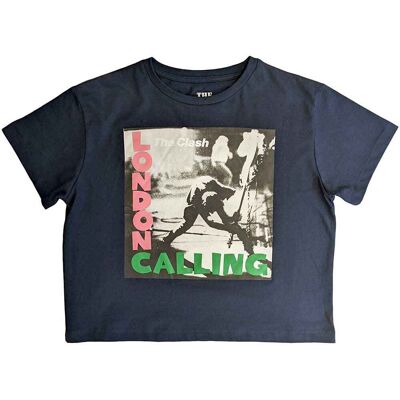 The Clash: Ladies Crop Top/London Calling (Navy Blue) (XX-Large) The Clash: Ladies Crop Top/London Calling (Navy Blue) (XX-Large)