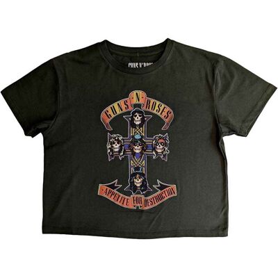Guns N Roses: Guns N' Roses Ladies Crop Top/Appetite For Destruction (Green) (X-Large) Guns N Roses: Guns N' Roses Ladies Crop Top/Appetite For Destruction (Green) (X-Large)