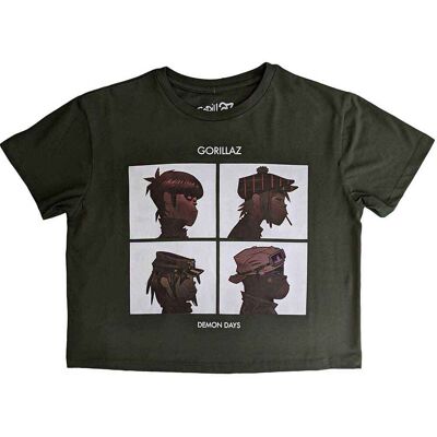 Gorillaz: Ladies Crop Top/Demon Days (Green) (Large) Gorillaz: Ladies Crop Top/Demon Days (Green) (Large)