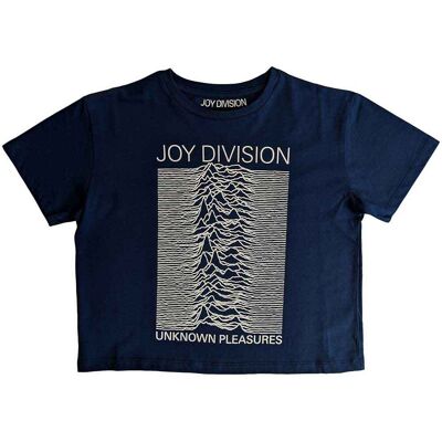 Joy Division: Ladies Crop Top/Unknown Pleasures (Denim Blue) (Large) Joy Division: Ladies Crop Top/Unknown Pleasures (Denim Blue) (Large)