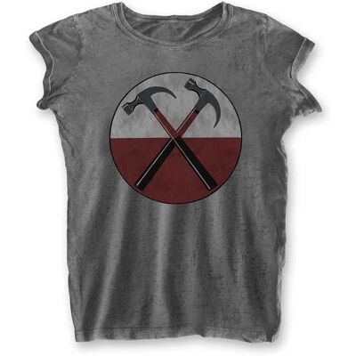 Pink Floyd: Ladies Burnout T-Shirt/The Wall Hammers (Charcoal Grey) (X-Large) Pink Floyd: Ladies Burnout T-Shirt/The Wall Hammers (Charcoal Grey) (X-Large)
