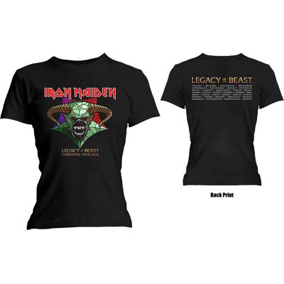 Iron Maiden: Ladies T-Shirt/Legacy of the Beast Tour (Black) (Back Print) (Small) Iron Maiden: Ladies T-Shirt/Legacy of the Beast Tour (Black) (Back Print) (Small)