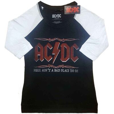 AC/DC: Ladies Raglan T-Shirt/Hell Ain't A Bad Place (Black & White) (Large) AC/DC: Ladies Raglan T-Shirt/Hell Ain't A Bad Place (Black & White) (Large)