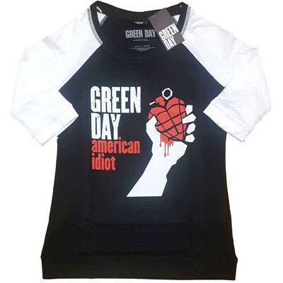 Green Day: Ladies Raglan T-Shirt/American Idiot (Black & White) (XXX-Large) Green Day: Ladies Raglan T-Shirt/American Idiot (Black & White) (XXX-Large)