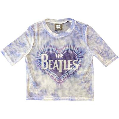 The Beatles: Ladies Crop Top/Heart & Drop T Logo (White) (Mesh) (X-Small) The Beatles: Ladies Crop Top/Heart & Drop T Logo (White) (Mesh) (X-Small)