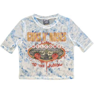 Guns N Roses: Guns N' Roses Ladies Crop Top/Welcome To The Jungle LV (White) (Mesh) (XX-Small) Guns N Roses: Guns N' Roses Ladies Crop Top/Welcome To The Jungle LV (White) (Mesh) (XX-Small)