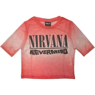 Nirvana: Ladies Crop Top/Nevermind Wavy Logo (Pink) (Mesh) (X-Large) Nirvana: Ladies Crop Top/Nevermind Wavy Logo (Pink) (Mesh) (X-Large)