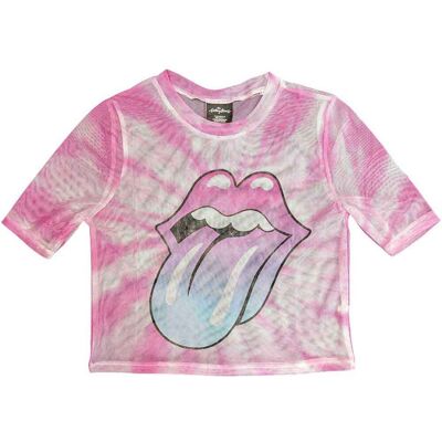 The Rolling Stones: Ladies Crop Top/Pink Gradient Tongue (White) (Mesh) (Small) The Rolling Stones: Ladies Crop Top/Pink Gradient Tongue (White) (Mesh) (Small)