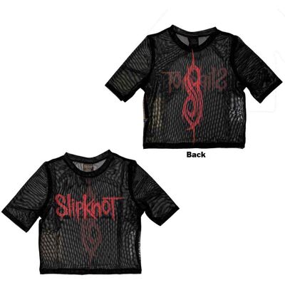 Slipknot: Ladies Crop Top/Logo (Black) (Back Print & Mesh) (Large) Slipknot: Ladies Crop Top/Logo (Black) (Back Print & Mesh) (Large)
