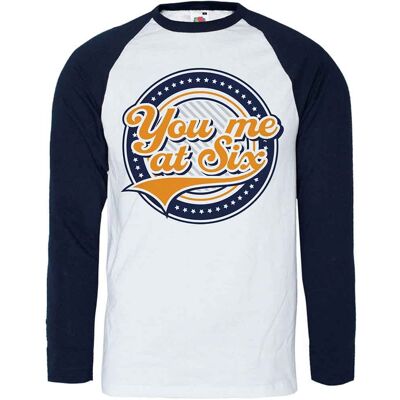 You Me At Six: Unisex Raglan T-Shirt/Crest (Navy Blue & White) (XX-Large) You Me At Six: Unisex Raglan T-Shirt/Crest (Navy Blue & White) (XX-Large)