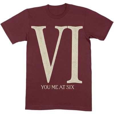 You Me At Six: Unisex T-Shirt/Roman VI (Maroon Red) (Large) You Me At Six: Unisex T-Shirt/Roman VI (Maroon Red) (Large)