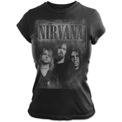 Nirvana: Ladies T-Shirt/Faded Faces (Black) (Small) Nirvana: Ladies T-Shirt/Faded Faces (Black) (Small)