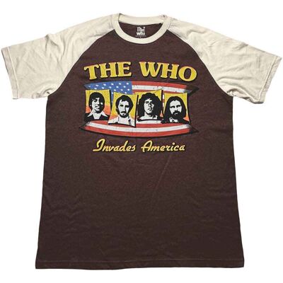 The Who: Unisex Raglan T-Shirt/Invades America (Brown & Natural) (X-Large) The Who: Unisex Raglan T-Shirt/Invades America (Brown & Natural) (X-Large)