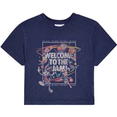 Space Jam: Ladies T-Shirt/SJ2: Welcome To The Jam (Navy Blue) (Cropped) (X-Large) Space Jam: Ladies T-Shirt/SJ2: Welcome To The Jam (Navy Blue) (Cropped) (X-Large)
