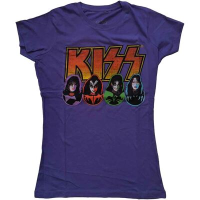 KISS: Ladies T-Shirt/Logo, Faces & Icons (Purple) (Small) KISS: Ladies T-Shirt/Logo, Faces & Icons (Purple) (Small)