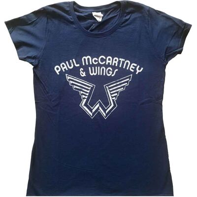 Paul McCartney: Ladies T-Shirt/Wings Logo (Navy Blue) (Large) Paul McCartney: Ladies T-Shirt/Wings Logo (Navy Blue) (Large)