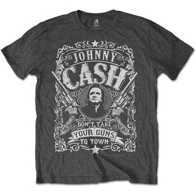 Johnny Cash: Unisex T-Shirt/Don't take your guns to town (Charcoal Grey) (X-Large) Johnny Cash: Unisex T-Shirt/Don't take your guns to town (Charcoal Grey) (X-Large)