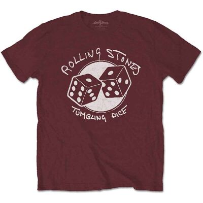 The Rolling Stones: Unisex T-Shirt/Tumbling Dice (Maroon Red) (Large) The Rolling Stones: Unisex T-Shirt/Tumbling Dice (Maroon Red) (Large)