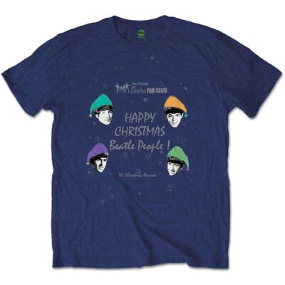 The Beatles: Unisex T-Shirt/Happy Christmas (Navy Blue) (X-Large) The Beatles: Unisex T-Shirt/Happy Christmas (Navy Blue) (X-Large)