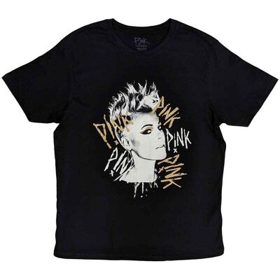 Pink: Unisex T-Shirt/Ladies Boyfriend (Black) (Large) Pink: Unisex T-Shirt/Ladies Boyfriend (Black) (Large)