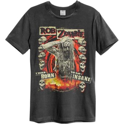 Rob Zombie: - Born Insane Amplified Small Vintage Charcoal t Shirt Rob Zombie: - Born Insane Amplified Small Vintage Charcoal t Shirt