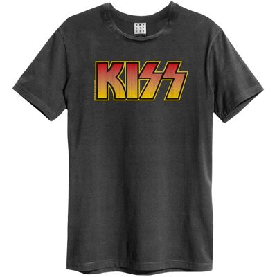 Kiss: - Classic Logo Distressed Amplified x Large Vintage Charcoal t Shirt Kiss: - Classic Logo Distressed Amplified x Large Vintage Charcoal t Shirt