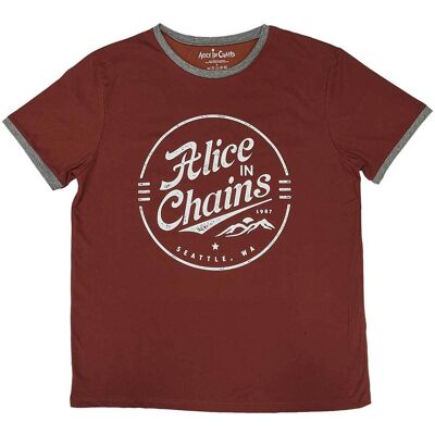 Alice In Chains: Unisex Ringer T-Shirt/Circle Emblem (Red) (X-Large) Alice In Chains: Unisex Ringer T-Shirt/Circle Emblem (Red) (X-Large)