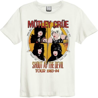 Motley Crue: Shout At the Devil Amplified Vintage White Large t Shirt Motley Crue: Shout At the Devil Amplified Vintage White Large t Shirt