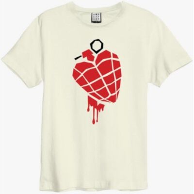 Greenday: - American Idiot Heart Grenade Amplified Vintage White x Large t Shirt Greenday: - American Idiot Heart Grenade Amplified Vintage White x Large t Shirt