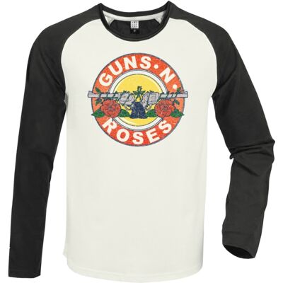 Amplified Guns n Roses: Vintage Bullet White / Charcoal Small Baseball Jersey Amplified Guns n Roses: Vintage Bullet White / Charcoal Small Baseball Jersey