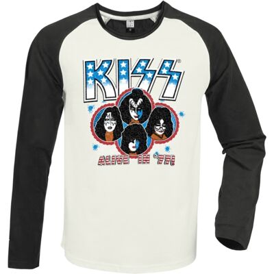 Amplified Kiss: Alive in 77 Vintage White / Charcoal x Large Baseball Jersey Amplified Kiss: Alive in 77 Vintage White / Charcoal x Large Baseball Jersey